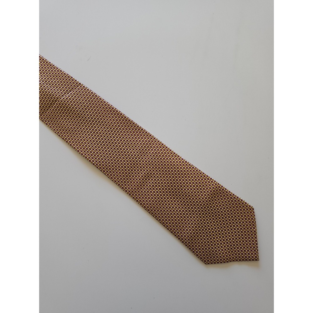 GUCCI 100% Silk Italy Preppy Old Money Maximalist Geometric Tan‎ Brown Tie